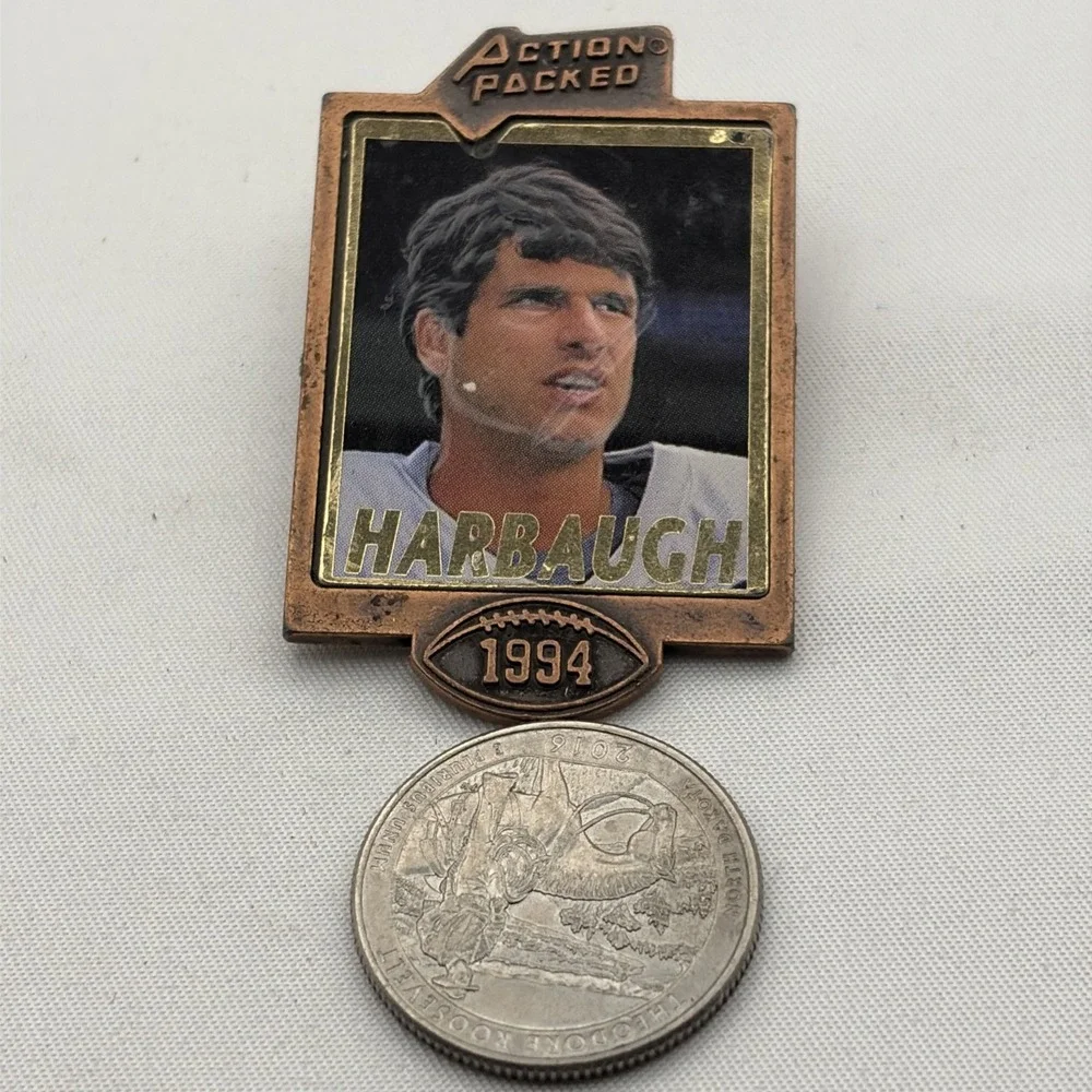 Action Packed Jim Harbaugh Indianapolis Colts NFL Football Player Lapel Hat Pin